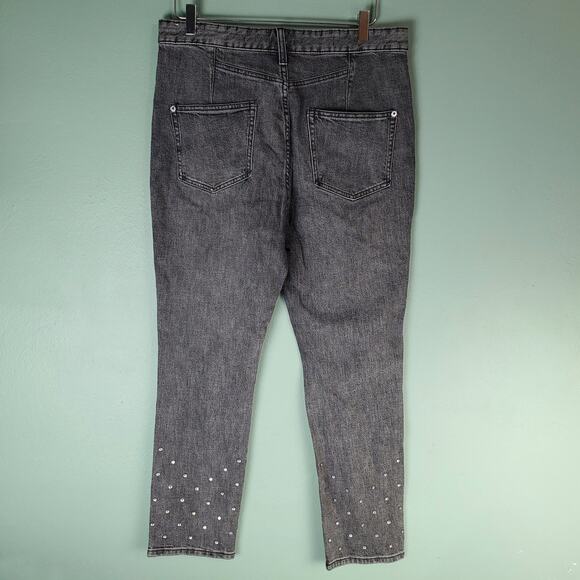 Anthropologie Pilcro Womens Crystal Beaded High-Rise Slim Straight Jeans Size 30 - Picture 2 of 9